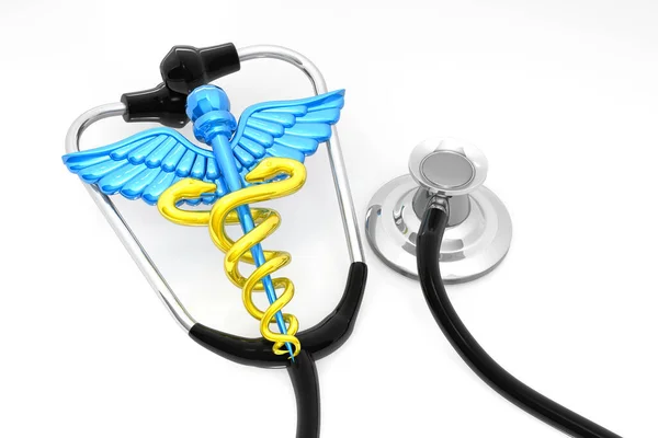 Medicinsk Symbol Med Stetoskop Render — Stockfoto