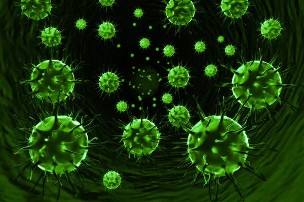 Cellule Virale Sur Fond Scientifique Render — Photo