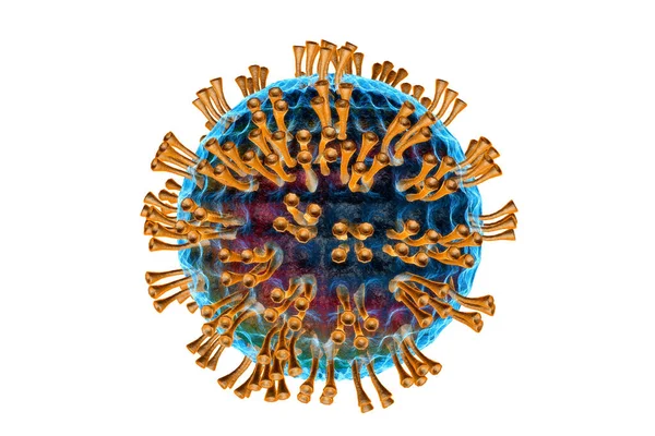 白い背景のウイルス細胞 3Dレンダリング — ストック写真
