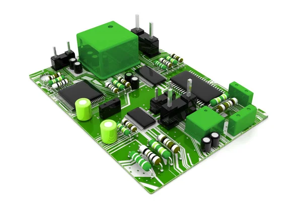 Elektronische Leiterplatte Darstellung — Stockfoto