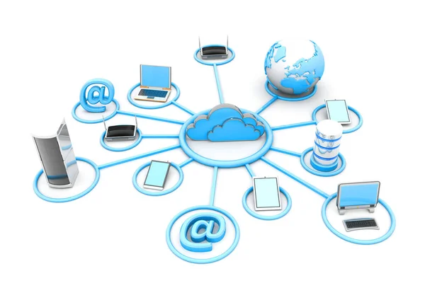 Cloud Computing Devices Render — Stock Photo, Image