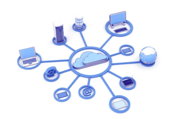 Cloud Computing Devices Render — Stock Photo, Image