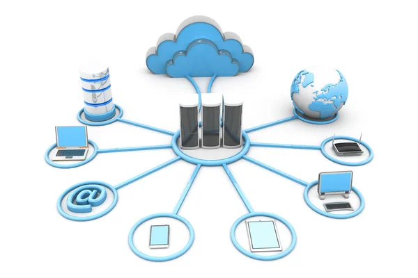 Dispositivos Computación Nube Renderizar — Foto de Stock