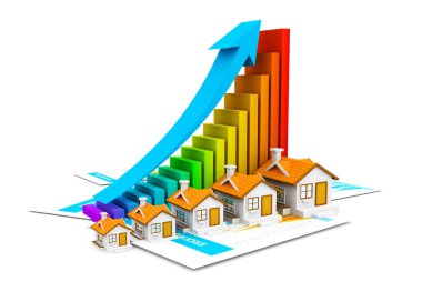 Ekonomik Emlak Çizelgesi. 3d oluşturma