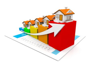 Ekonomik Emlak Çizelgesi. 3d oluşturma