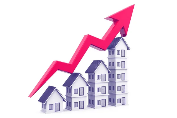 Gráfico Crecimiento Inmobiliario Renderizado —  Fotos de Stock