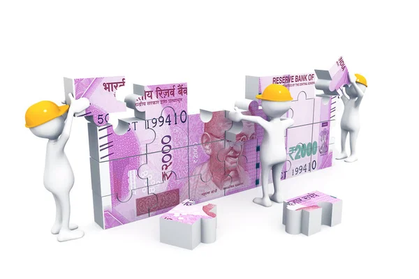 Concepto Financiero Moneda India Renderizar — Foto de Stock