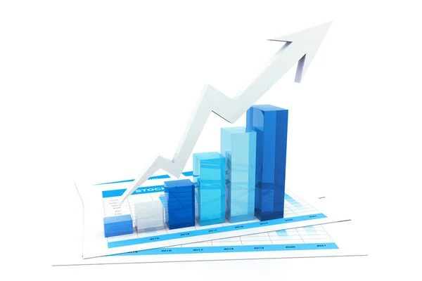 Rendering Grafico Del Mercato Azionario — Foto Stock
