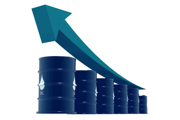 Oil Rising Price Chart Render — Stock Photo, Image