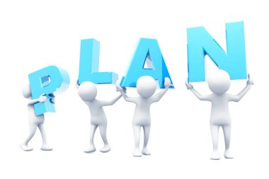 Takım çalışması konsepti. Plan yap. 3d hazırlayıcı