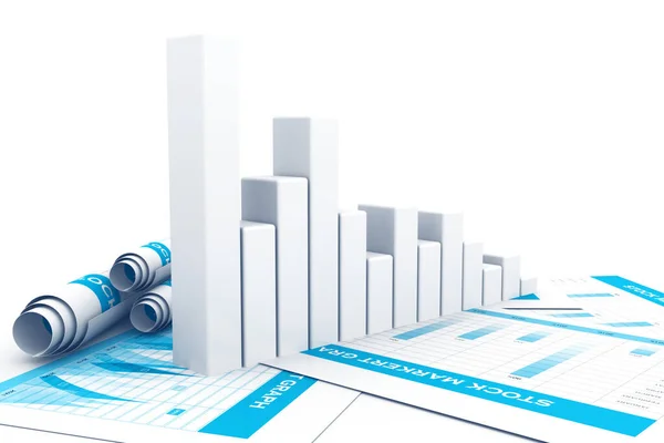 Gráfico Negócios Renderização — Fotografia de Stock