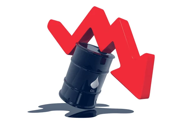 原油価格チャート 3Dレンダリング — ストック写真