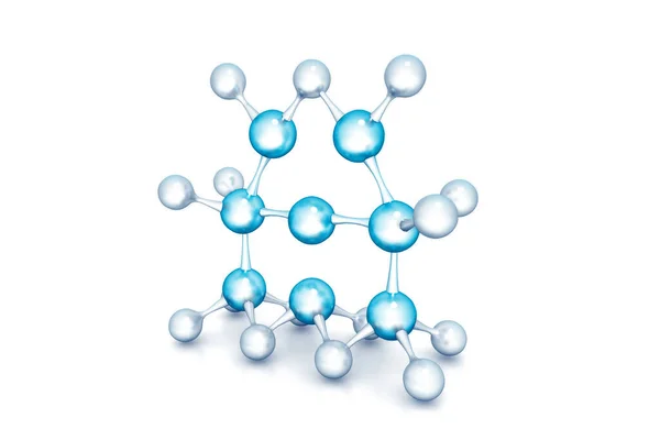 Molécules Sur Fond Blanc Rendu — Photo