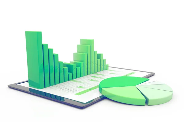 Mercado Valores Económico Graph Render —  Fotos de Stock