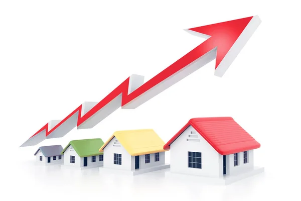 Grafico Crescita Immobiliare Rendering — Foto Stock