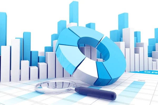 Gráfico Negócios Gráfico Renderização — Fotografia de Stock