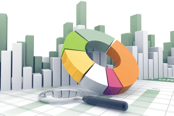 Gráfico Negócios Renderização Chart — Fotografia de Stock