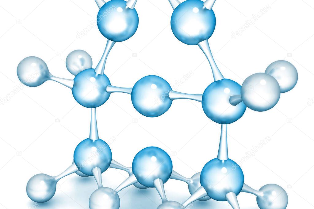 Molecules on white background. 3d render