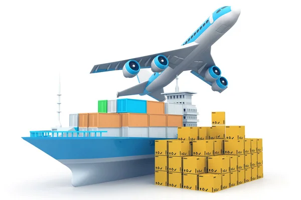World Wide Cargo Transport Concept Render — Stock Photo, Image