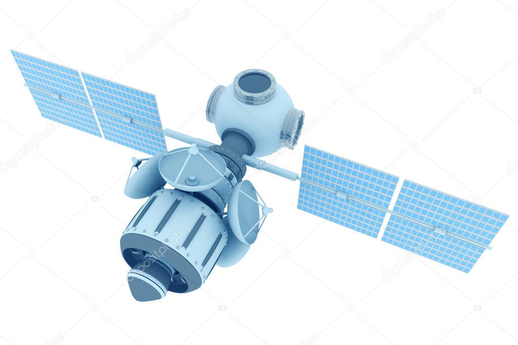 Satellite on white background.3d illustration