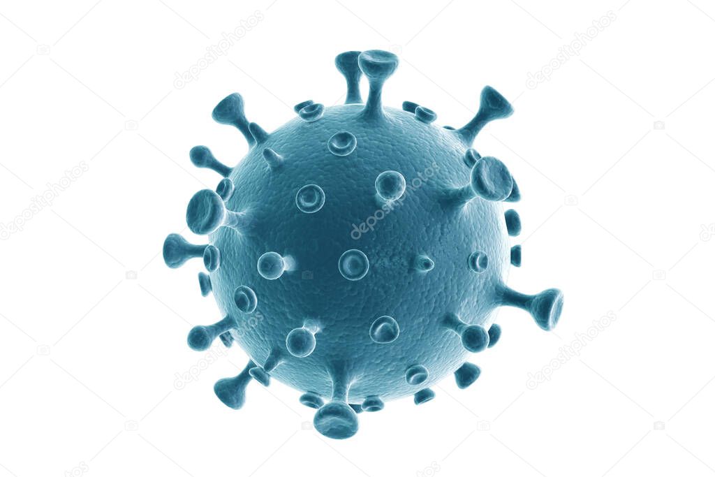 Virus on white background.3d render