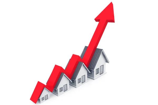 Gráfico Crescimento Imobiliário — Fotografia de Stock