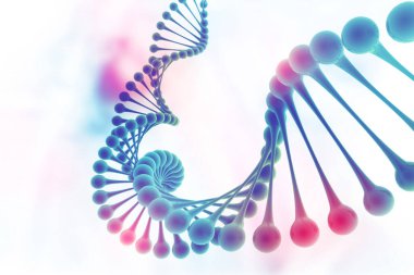Bilimsel altyapıda DNA yapısı. 3d illüstrasyon