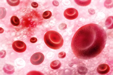 Kan hücreleri. 3d illüstrasyon