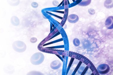 Bilimsel arka plan üzerinde DNA yapısı 3D illüstrasyon