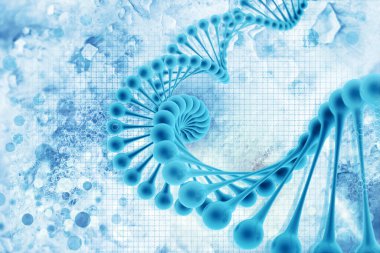 Bilimsel altyapıda DNA yapısı. 3d illüstrasyon