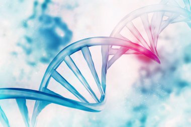 Bilimsel arka planda DNA molekülleri. 3d illüstrasyon 