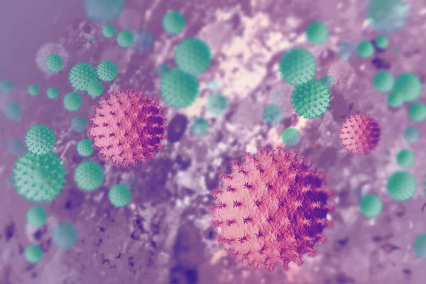 Вирусная Клетка Научном Фоне Иллюстрация — стоковое фото