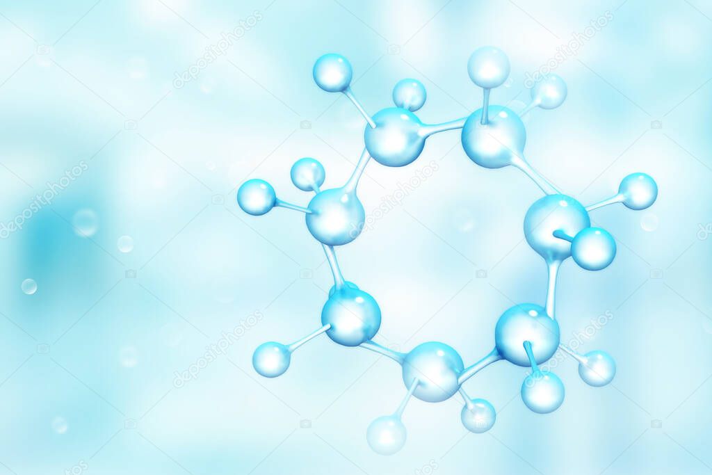 Molecules on scientific background. 3d illustration 