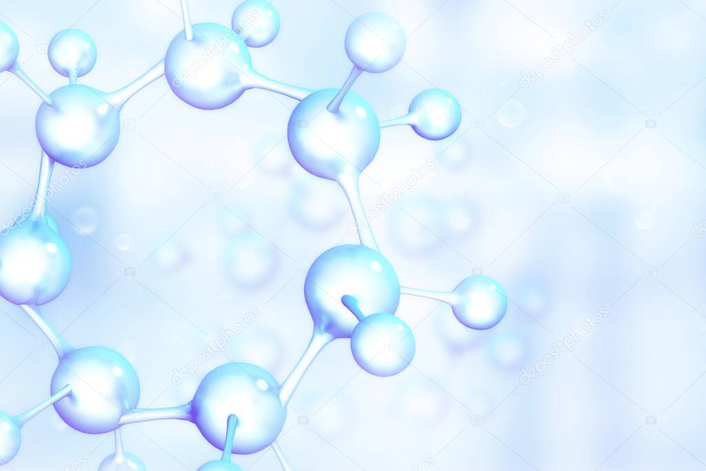 Molecules on scientific background. 3d illustration 