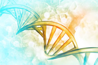 Bilimsel arka planda DNA molekülleri. 3d illüstrasyon 