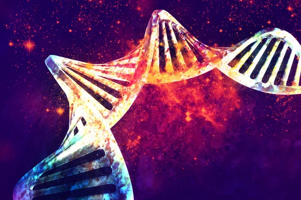Dna Molecules Scientific Background Digital Illustration — Stock Photo, Image