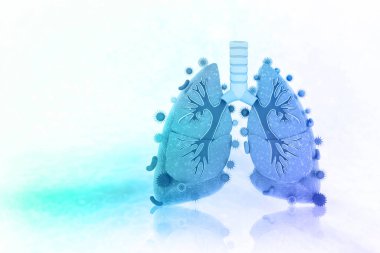 Virüs ve bakteri insan ciğerlerine bulaştı. akciğer hastalığı 3D oluşturucu