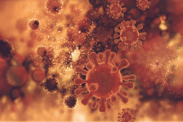 Viruscel Wetenschappelijke Achtergrond Illustratie — Stockfoto