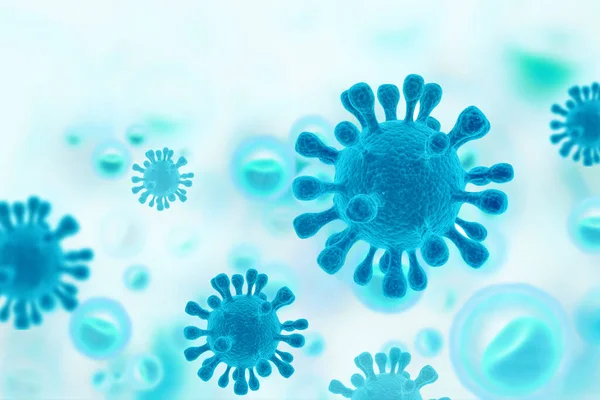 科学的な背景にウイルス細胞 3Dイラスト — ストック写真