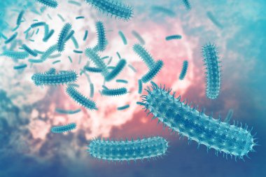 Bilimsel altyapı bakterisi. 3d illüstrasyon