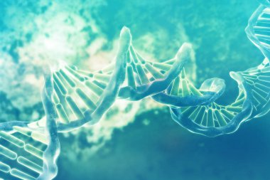 Bilimsel arka planda DNA yapısı. 3d illüstrasyon