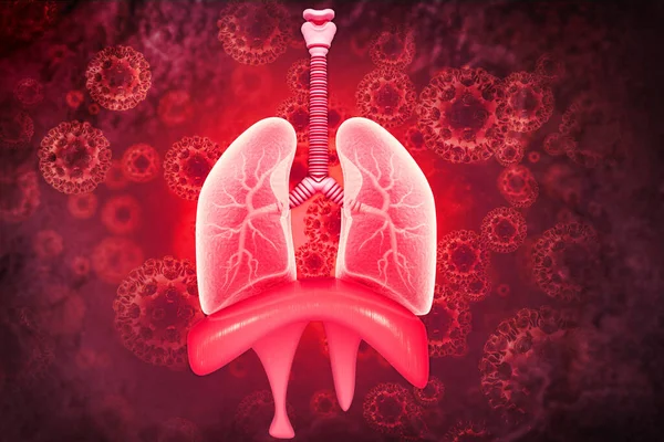 Ludzkie Płuca Tle Naukowym Ilustracja — Zdjęcie stockowe