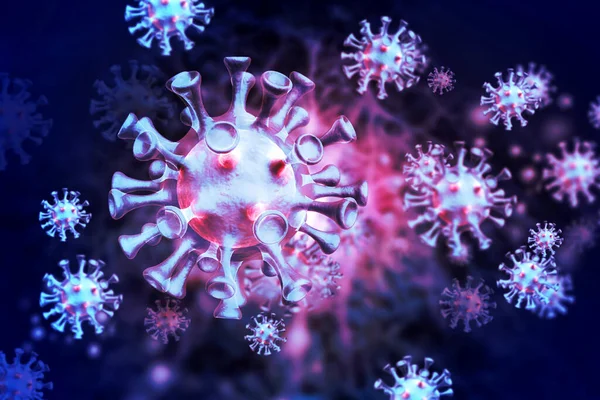 科学的な背景にウイルス細胞 3Dイラスト — ストック写真