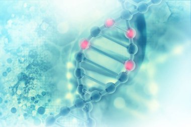 Bilimsel arka planda DNA hücresi. 3d illüstrasyon