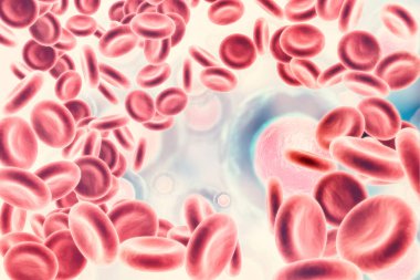 Blood cells.3d illustration  clipart