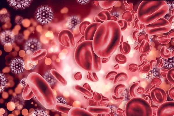 Virus Infetti Cellule Del Sangue Illustrazione — Foto Stock