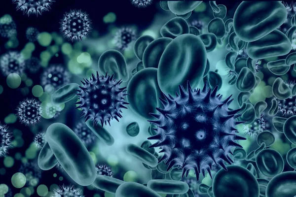 Virus Geïnfecteerde Bloedcellen Illustratie — Stockfoto