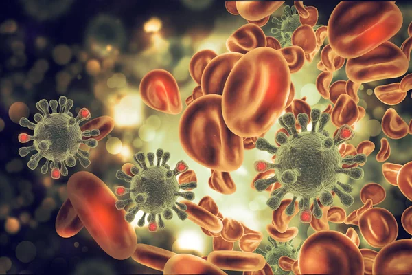 Вирус Инфицированных Клеток Крови — стоковое фото