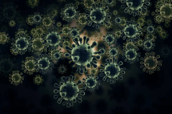 Viruszelle Auf Wissenschaftlichem Hintergrund Illustration — Stockfoto