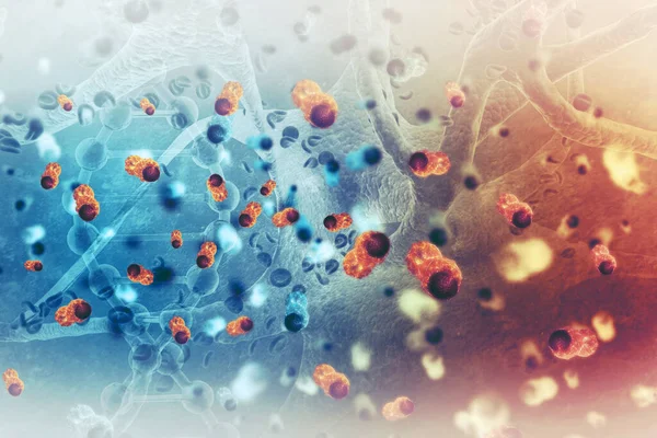 がん細胞 3Dイラスト — ストック写真
